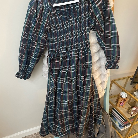 Red dress Botique Jodiful winter tartan plaid dress black green navy size s - Picture 5 of 10